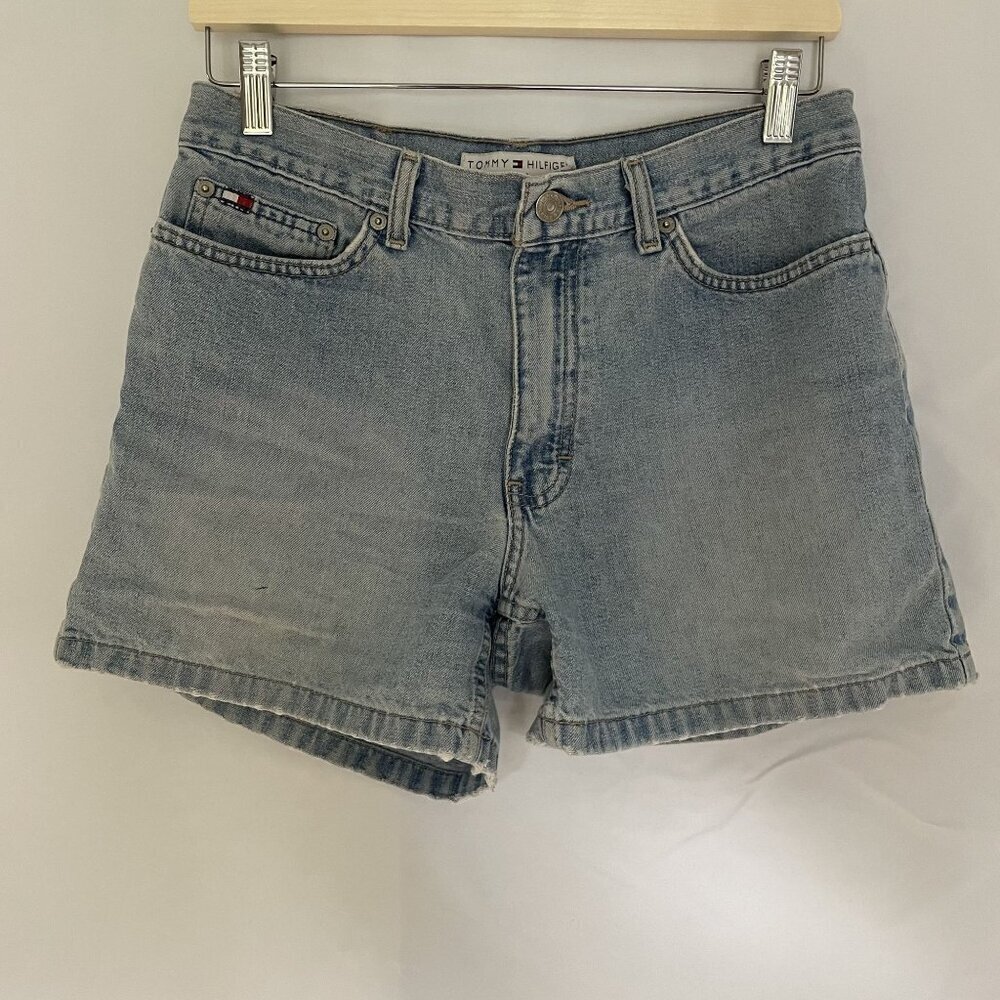 Tommy Hilfiger Denim High-Waisted‎ Womens Jean Shorts Size 8 15.5 Inseam 4